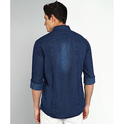 Kuons Avenue Men's Ink Blue Denim Casual Shirt Shirt For Men (Kaclfs1516M_Ink Blue_Medium)