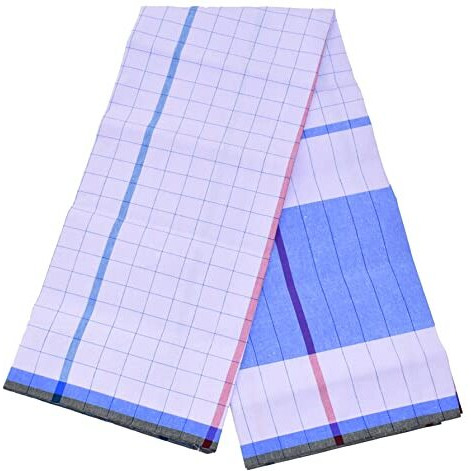 Tuni Mani Men's Stitched Cotton Lungi | Rink-Ii | 2.10M Free Size (Pack Of 2) | White