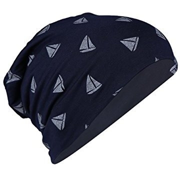 Isweven Men's Beanies Cotton Slouchy Skull Summer Blended Free Size Blue Beanie Cap For Men Women Boys (7006-Grey Triangle)