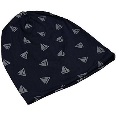 Isweven Men's Beanies Cotton Slouchy Skull Summer Blended Free Size Blue Beanie Cap For Men Women Boys (7006-Grey Triangle)