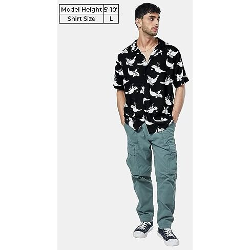 The Souled Store Official Daffy Duck Go Hawaii Men Holiday Shirts Black