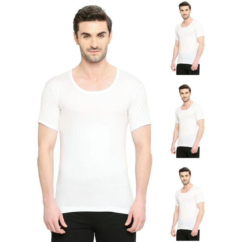 Vip Men's Solid Regular Fit Vest Bonusclassic_Rns_Po4_90_White