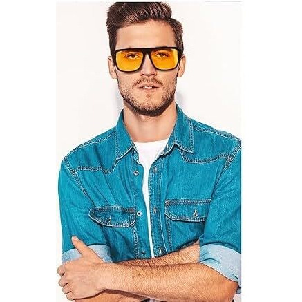 Noir Gaze Square Shaped Black Frame & Yellow Lens Unisex Sunglasses|Designer Sunglasses For Men & Women| 100% Uv Protected | With Textured Printed Temples| Comfortable| Classic Shades| Best Gift Items