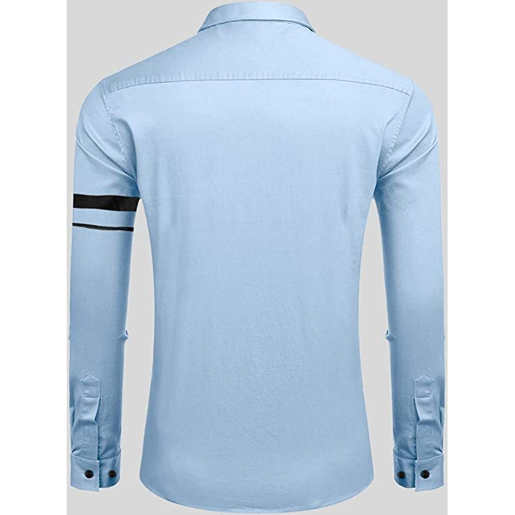 Bellstone Men's Solid Regular Fit Shirt (B-8200_Sky Blue
