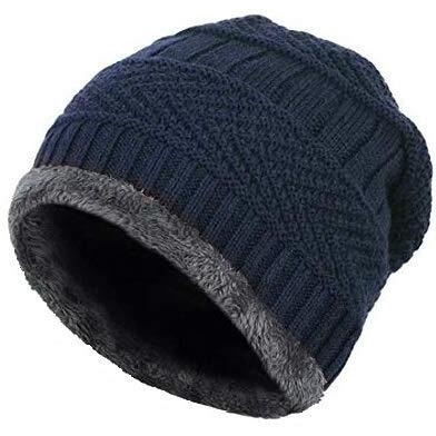 Gajraj Unisex Fur Hat (Pack Of 2) (Set-B Set-N_Navy_Free Size)