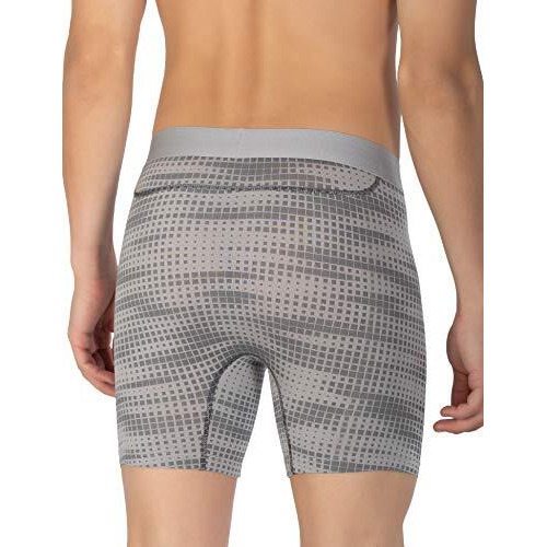 Damensch Men's Regular Fit Supima Printed Cotton Boxer Brief Pack Of 2 | Boxers For Men, Underwear For Men, Underwear For Men Combo,V Shape Underwear For Men-Dashed Silver,Hybrid Grey-M