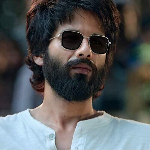 Roshfort Black Square Metal Body Kabir Singh Sunglass For Unisex (E-4, Silver-Black)