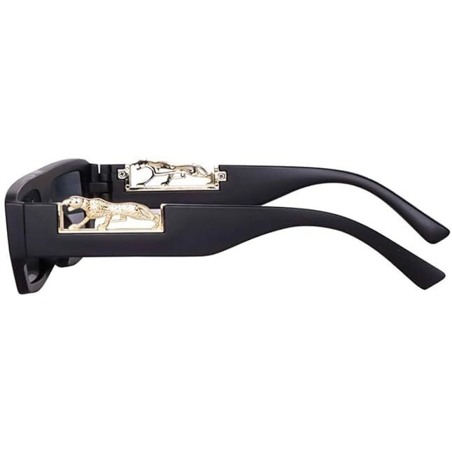 Black Jones Jaguar Retro Small Rectangle Non-Polarized Sunglasses Men And Women Vintage Square Men Glasses Trendysun Glasses Uv400 (Medium)