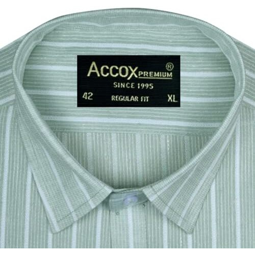 Accox Men's Breathable Cotton Linen Half Sleeves Striped Regular Fit Shirt (O_Gcr429_42) Multicolour