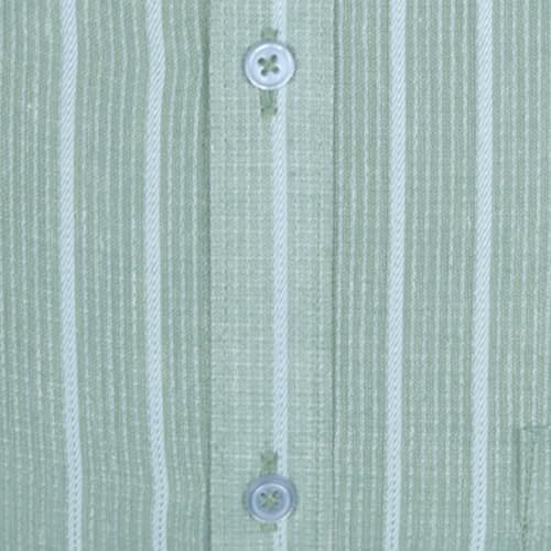Accox Men's Breathable Cotton Linen Half Sleeves Striped Regular Fit Shirt (O_Gcr429_42) Multicolour