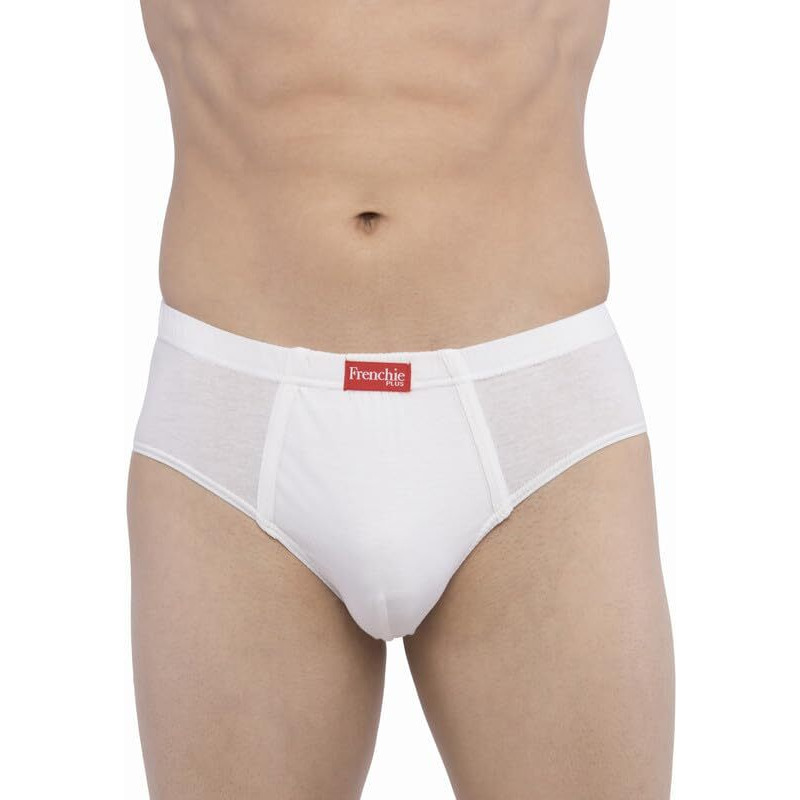 Frenchie Plus White 100% Cotton Briefs For Men | Combo Pack White Underwear For Men