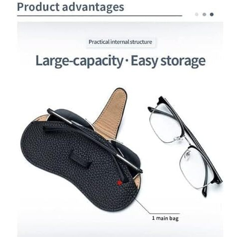 Divue Leather Sunglasses Case, Sunglasses Eyewear Case Artificial Leather Button Cover,Portable Outdoor Travel Holder Eyeglasses Sunglasses Pouch Spectacles For Men & Women (Goggles Cover)