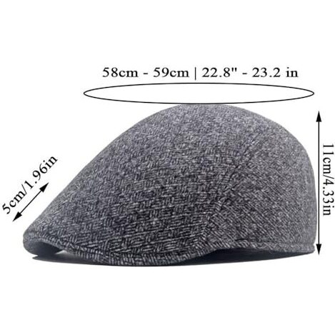 Clothera Cotton Golf/Flat Caps For Men (Pack Of 2) (Black & Grey), Free Size