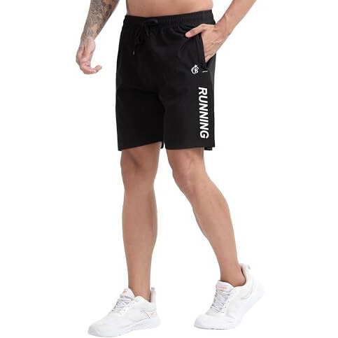 Blue Star Shark Men Shorts || Shorts For Men || Men Shorts Casual Short || Summer Solid Shorts Running Gym Sports Shorts With Pockets (Short) (L, Black-Grey) - Pack Of 2