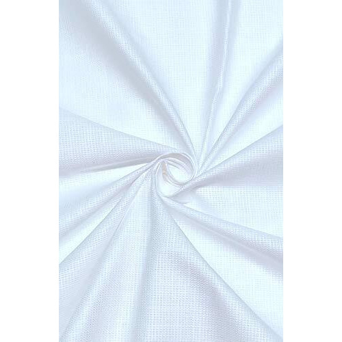 Subhdin Premium Unstitched Shirt Fabric For Men 2.25M Shirt Piece Cloth Pure Cotton Linen Blend Material (Pearl White, Free Size)