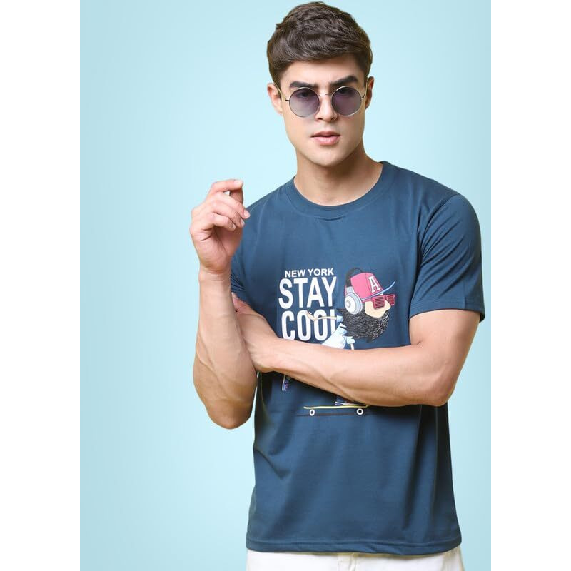Pinkmint Combo T-Shirt For Men L Cotton Blend Printed T-Shirt L Regular Half Sleeve T-Shirt Ll Casual Wear(Pack Of 3) Multicolour