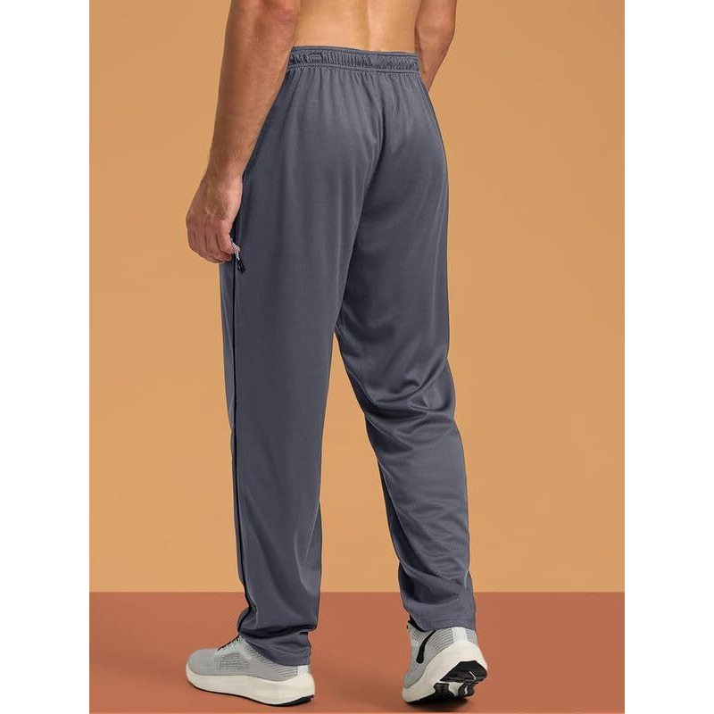 Pinkmint Men's Spandex Track Pant Ll Stylish Regulr Fit Track With Side Zip Pocket Ll Gym Wear Ll Yoga Ll Sports (Pack Of 1) Dark Grey