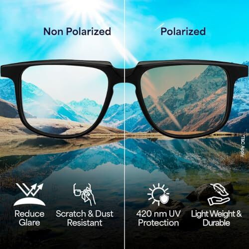 Vincent Chase Eyewear By Lenskart|Black Grey Full Rim Rectangular|The Metal Edit|Branded Latest And Stylish Sunglasses|Polarization And 100% Uv Protected|Men&Women|Medium|Vc S13116