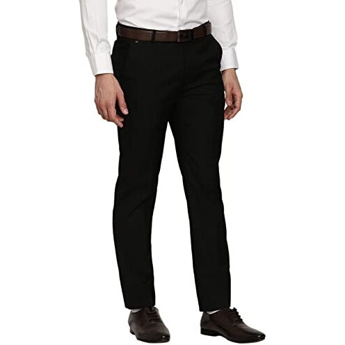 Cantabil Men Black Regular Fit Formal Trouser (Mtrf00049_Black_34)