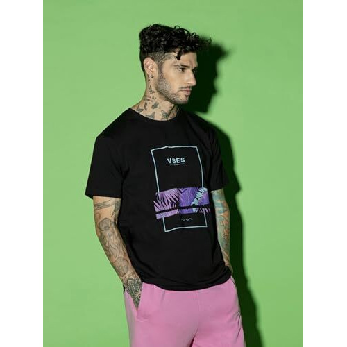 Bewakoof Men's Graphic Printed 100% Cotton T-Shirt - Regular Fit, Round Neck, Half Sleeves