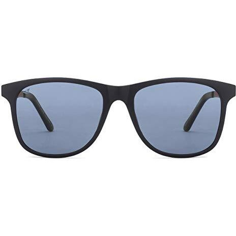 Vincent Chase Eyewear By Lenskart | Full Rim Wayfarer Branded Latest And Stylish Sunglasses | Polarized And 100% Uv Protected | Men & Women | Large | Vc S11113 (Color-Black/Lens Blue)-Pack Of 1