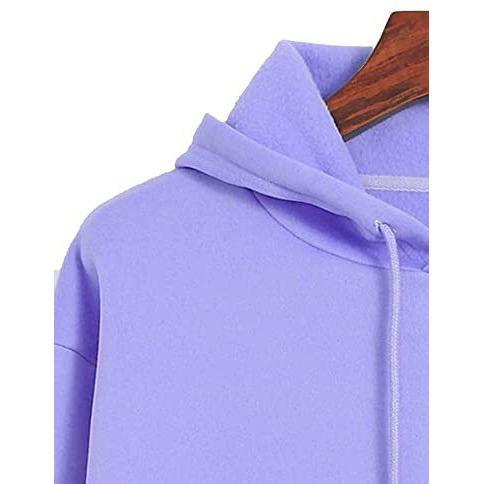 Toplot Men's Causal Solid Woolen Blend Hoodie With Hooded Neck (Mens-Hoodie-5047-Purple-M)