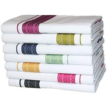 Prakasam Cotton Men Double Dhoti (1.30 X 4.00 Meter) With Fancy Border - Pack Of 7 Dhoties