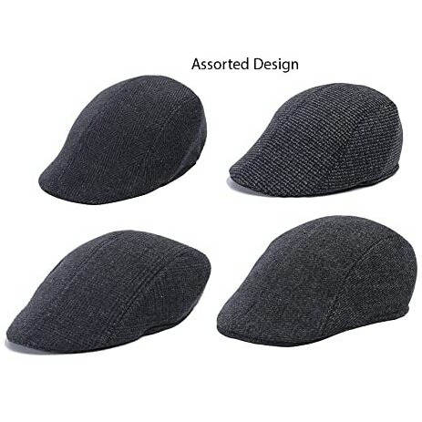 Clothera Cotton Men's Casual Golf/Flat Caps (Black)
