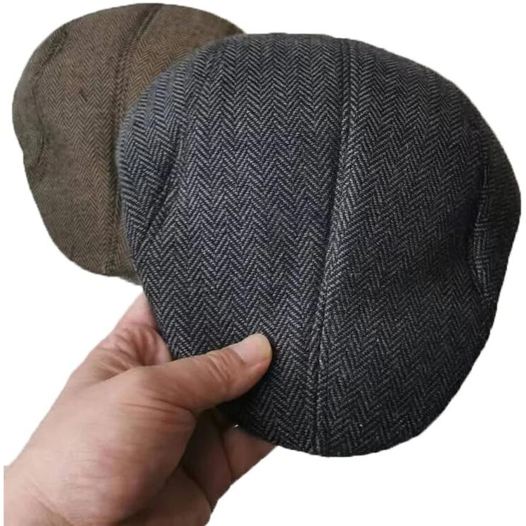 Clothera Cotton Men's Casual Golf/Flat Caps (Black)