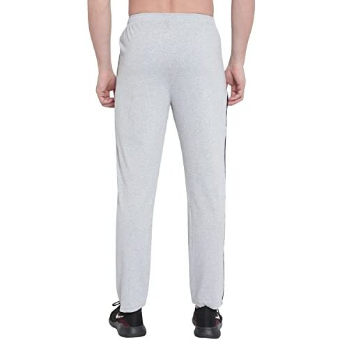 Blue Star Shark Mens's Cotton Piping Track Pant Lower Grey Straight
