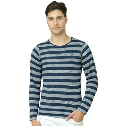 Vimal Jonney Regular Fit Navy Men Fullsleeve Tshirts(Pack Of 1) Vimal63069