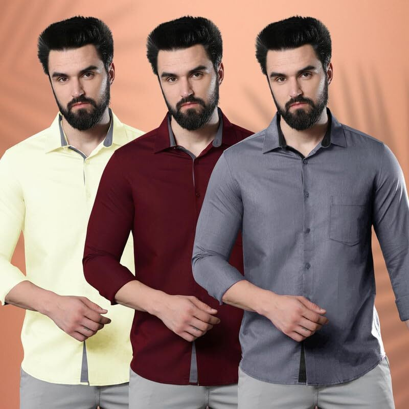 Pinkmint Men's Solid Regular Fit Shirt
