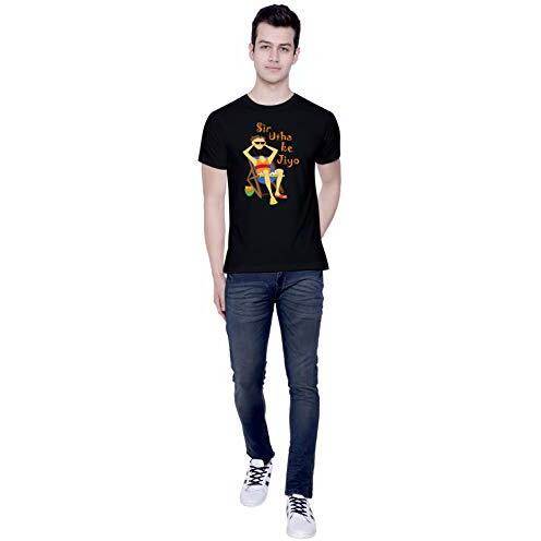 Creativit Graphic Printed T-Shirt For Unisex Chilled Out In Goa - Sir Utha Ke Jiyo Tshirt Tshirt | Casual Half Sleeve Round Neck T-Shirt | 100% Cotton | D00891-1_Black_Small