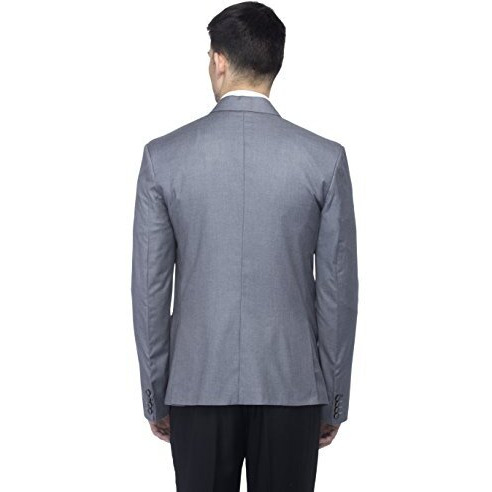 Favoroski Designer Men's Slim Fit Notched Lapel Single Breasted Solid Blazer, Grey (Fvbl161114-Grey-5Xl)