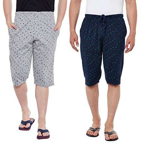 Vimal Jonney Men's Slim Fit Capris(Pack Of 2) (Dd13-Prt1M_Prt1N_02-M_Multicoloured_Medium)