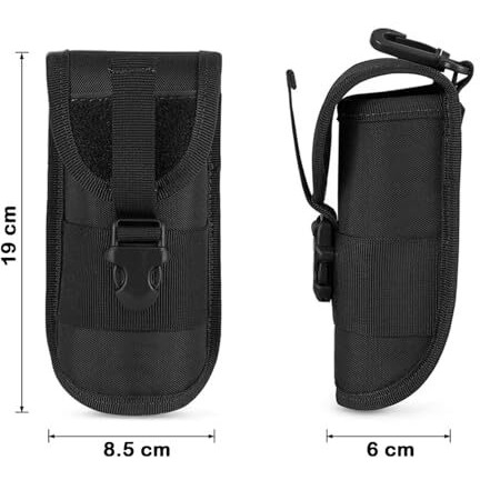 Arura (Label) Tactical Molle Eyeglass Glasses Pouch With Belt Clip Sunglasses Carry Case Bag (Black)