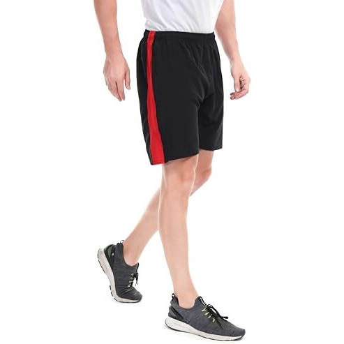 Blue Star Shark Men's Solid Casual Shorts | Quick-Dry Lightweight Gym Shorts With Pockets | Ideal For Running| Sports| Training| Workout| And Everyday Wear, Black, L