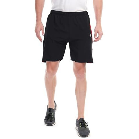 Blue Star Shark Men's Solid Casual Shorts | Quick-Dry Lightweight Gym Shorts With Pockets | Ideal For Running| Sports| Training| Workout| And Everyday Wear, Black, L