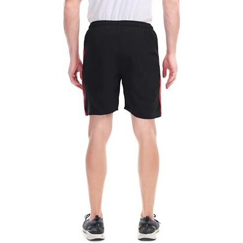Blue Star Shark Men's Solid Casual Shorts | Quick-Dry Lightweight Gym Shorts With Pockets | Ideal For Running| Sports| Training| Workout| And Everyday Wear, Black, L