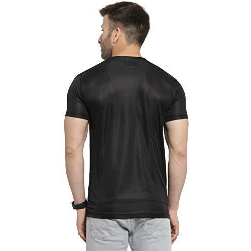 Awg All Weather Gear MenS Round Neck Half Sleeves, Lightweight Quick Dry Regular Dry Fit Sports T-Shirt (Aw19-Awgdft-Bl-Xxl_Black_Xxl)