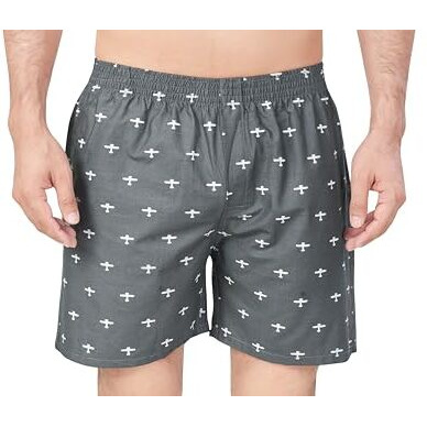 Raploch 100% Cotton Boxer Shorts For Men - Cannon Print - Pack Of 3 (Multicolor) (Large)