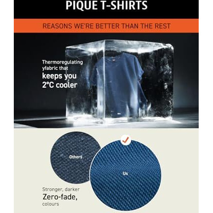 Damensch Men's Constant All-Degree Crew Neck Pique T-Shirt-Pack Of 1-Jet Black-Large