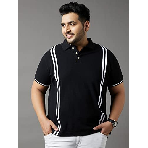 Bigbanana Men's Regular Fit Polo (Lingo,Black,3Xl)