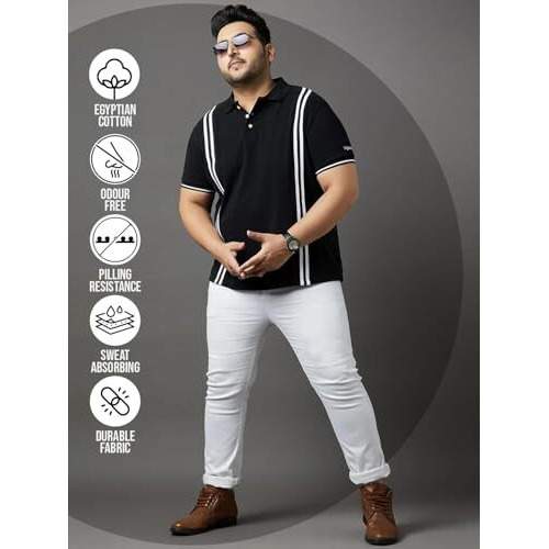 Bigbanana Men's Regular Fit Polo (Lingo,Black,3Xl)