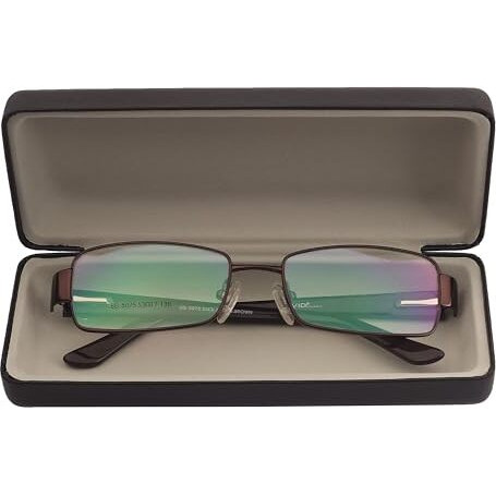 Vivid Vision Unisex Adult Lightweight Eyewear Specs Case Cover | Protect Eye Glasses | Chashma Dibbi | Spectacle Box | Closure - Hinge-Spring | Metal | Mc-202 | Black | 3 In 1