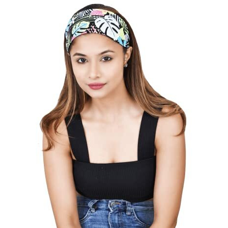 The Headscarves Bamboo Viscose Beautiful Printed Sports Head Sweat Headband For Unisex (Multicolor_Ss271) (Floral, Free Size)