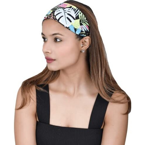 The Headscarves Bamboo Viscose Beautiful Printed Sports Head Sweat Headband For Unisex (Multicolor_Ss271) (Floral, Free Size)