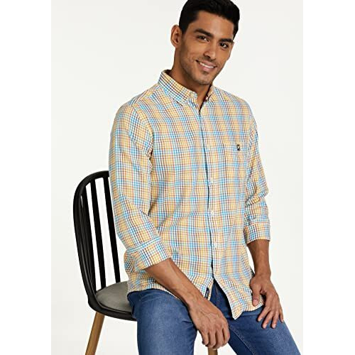 Amazon Brand - House & Shields Men's Cotton Solid Regular Casual Shirt (Ss20-H&Scsre-01_Red L)