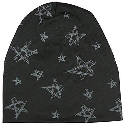Isweven Men's Women's Unisex Cotton Blended Slouchy Summer Skull Beanie Cap (Black, Free Size)