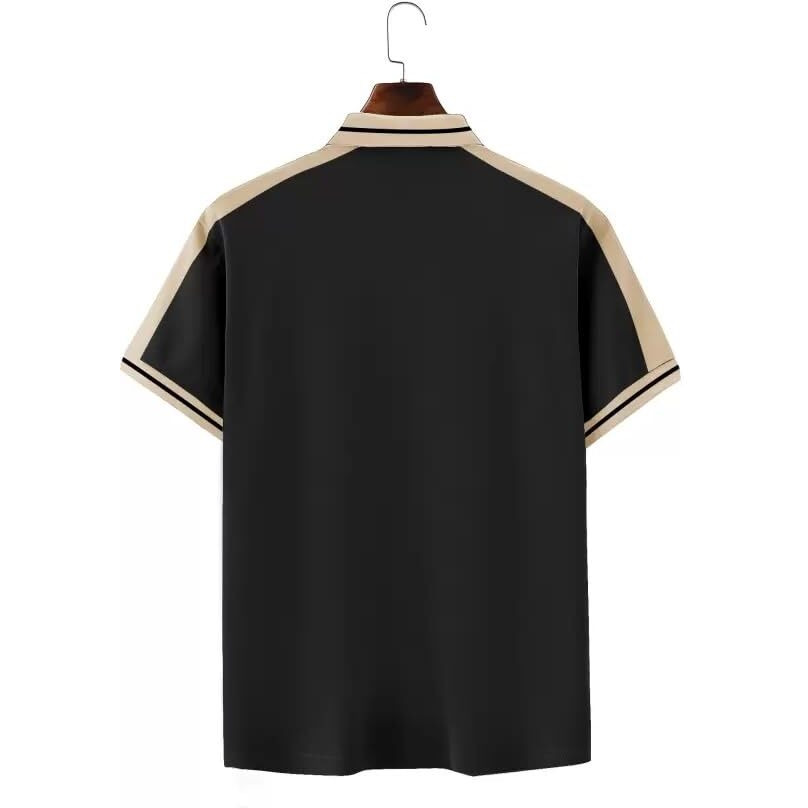 Jc Jump Cuts Men's Beige Cotton Blend Polo Shirt - Slim Fit, Short Sleeve, Large, Regular Fit, Adult, All Seasons